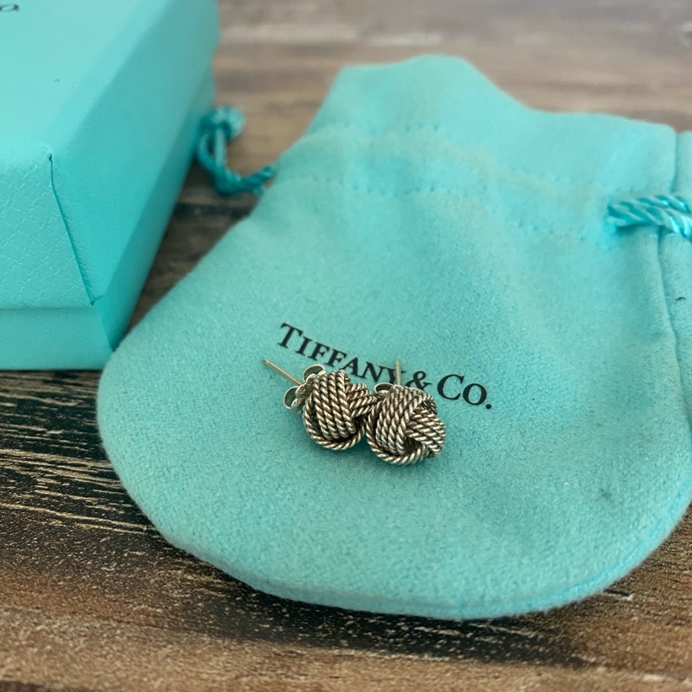 Tiffany & Co Sterling Silver Knot Stud Earrings
